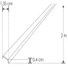 ACLECHDXAP01N Mica difusa negra traslucida para perfil de aluminio negro DXAP01N, rectangular 2 m - Imagen 2