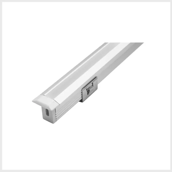 ILUPA1009KIT. Kit de perfil para tira extraplana de led, con ceja, que incluye, perfil rectangular de aluminio de 2 m