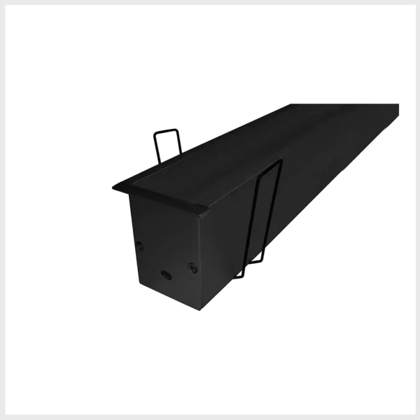 ILUPA3551NUGRCKI Kit de perfil para tira extraplana de led, con ceja, que incluye, perfil rectangular de aluminio acabado negro de 2 m