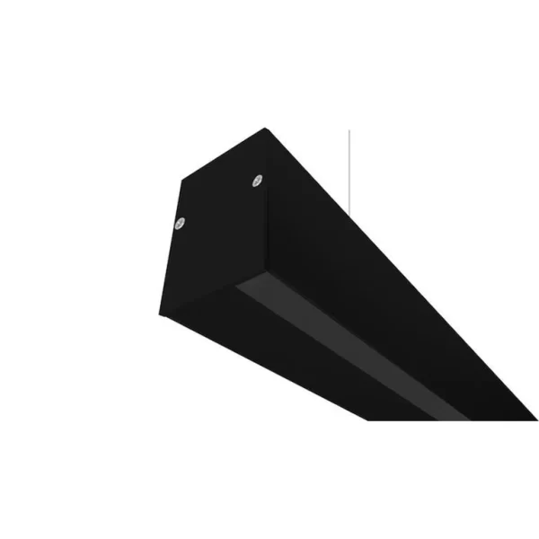 ILUPA3551NUGRKIT Kit de perfil para tira extraplana de led sin ceja que incluye perfil rectangular de aluminio acabado negro de 2 m
